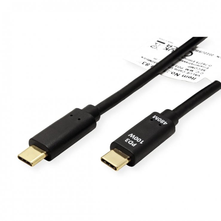 Imagine Cablu USB 2.0 type C 100W T-T 1m, Value 11.99.8308