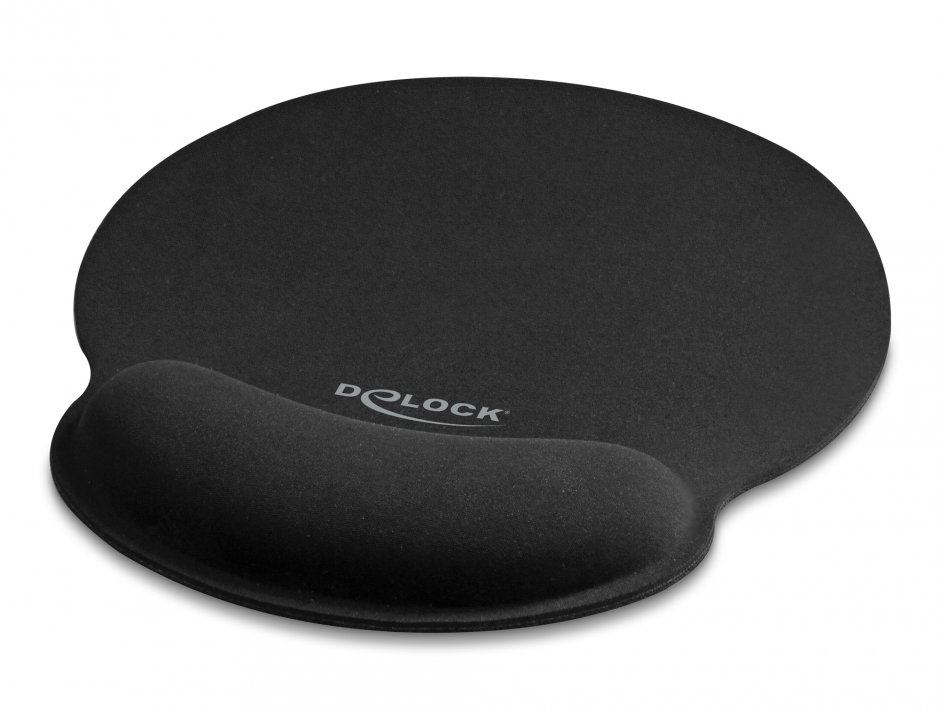 Imagine Mouse pad ergonomic cu suport pentru incheietura mainii 252x227mm Negru, Delock 12559