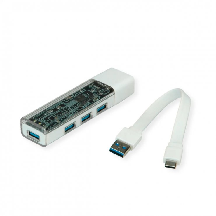 Imagine HUB USB 3.2 Gen1 A+C la 4 x USB-A Alb, Roline 14.02.5062