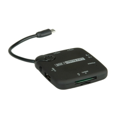 Imagine Cititor de carduri + Hub USB 2.0 OTG, Roline 15.08.6254-2