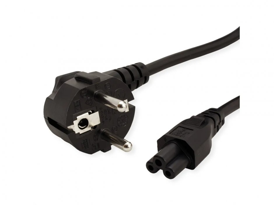 Imagine Cablu alimentare notebook Schuko la IEC C5 3m Negru, Value 19.99.1029