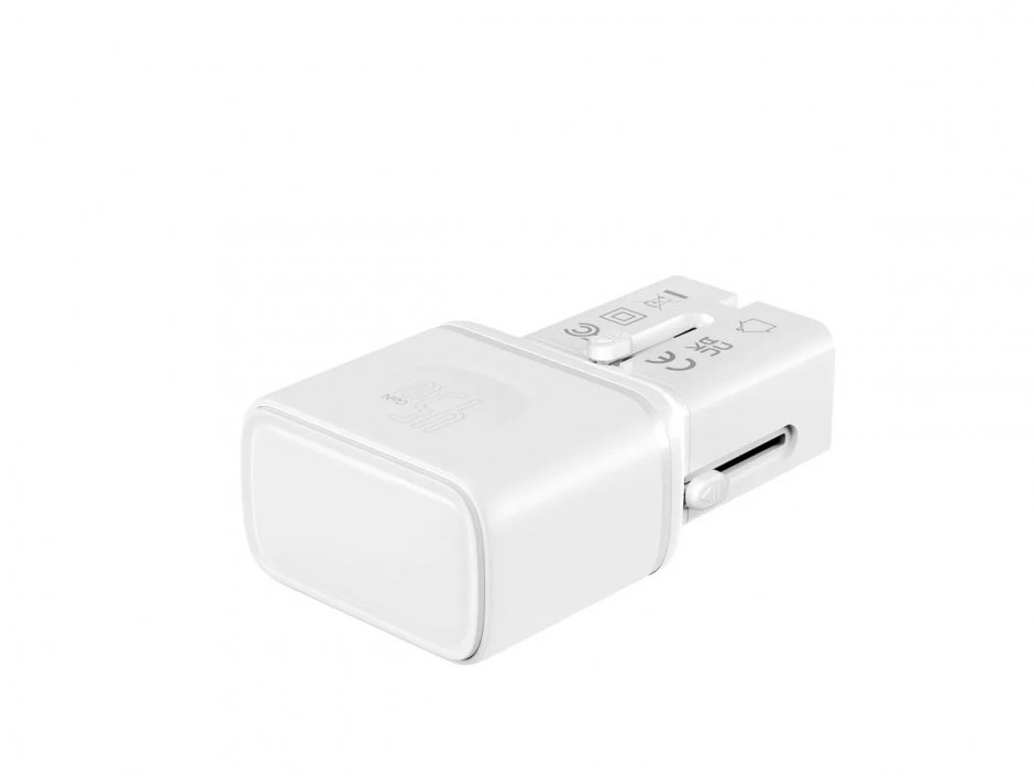 Imagine Incarcator priza EU/UK/US cu 2 x USB-C 45W Alb, Value 19.99.1114