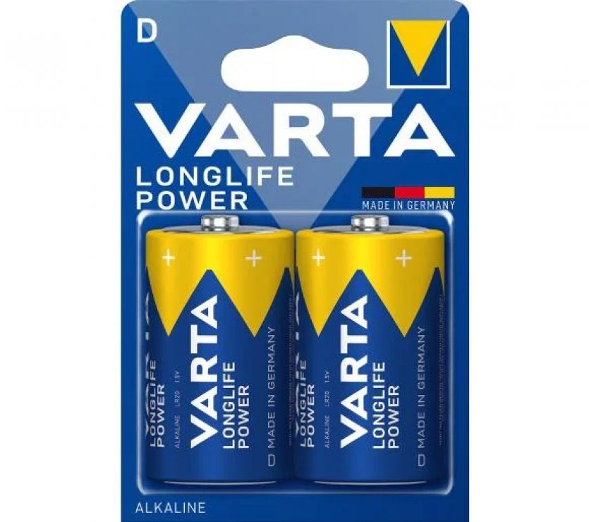Imagine Set 2 bucati baterie alcalina Longlife Power tip D/LR20, Varta