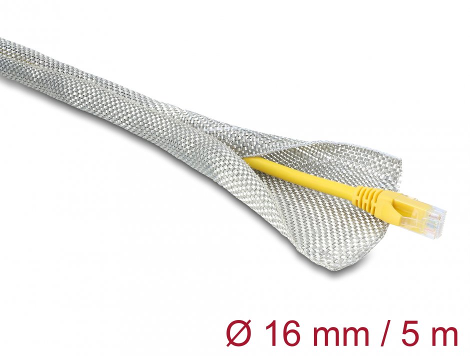 Imagine Plasa cu auto-inchidere pentru organizare cabluri 5mx16mm ecranare EMC, Delock 20993
