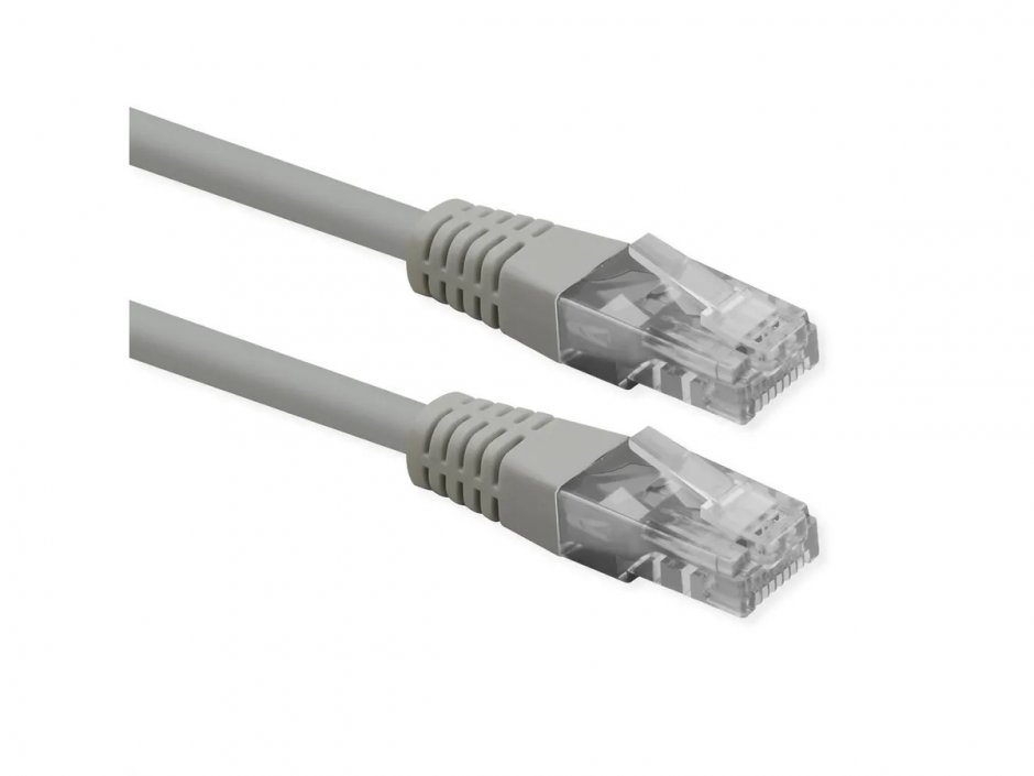 Imagine Cablu de retea RJ45 UTP Cat.6 (Class E) PoE 0.5m Gri, Roline 21.51.0930