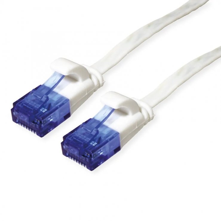 Imagine Cablu de retea RJ45 Cat.6A (Class EA) extra-flat 2m Alb, Value 21.99.2062