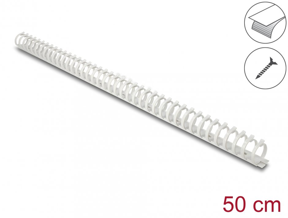 Imagine Canal cablu cu adeziv/prindere surub 25x26mm 0.5m Gri, Delock 22072