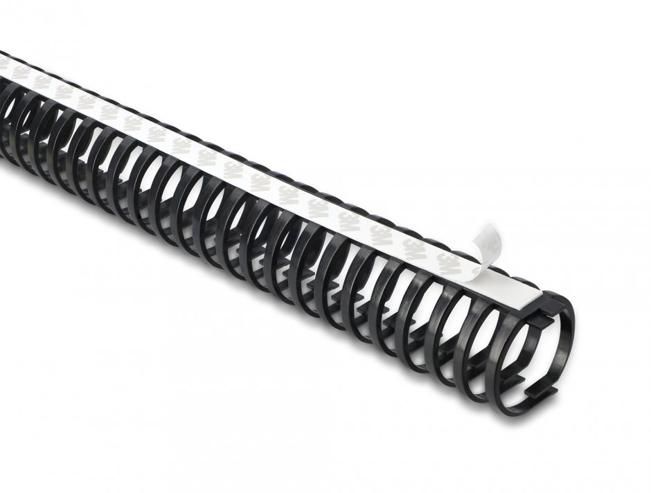 Imagine Organizator cabluri cu adeziv/prindere surub 45x46mm 0.5m Negru, Delock 22077