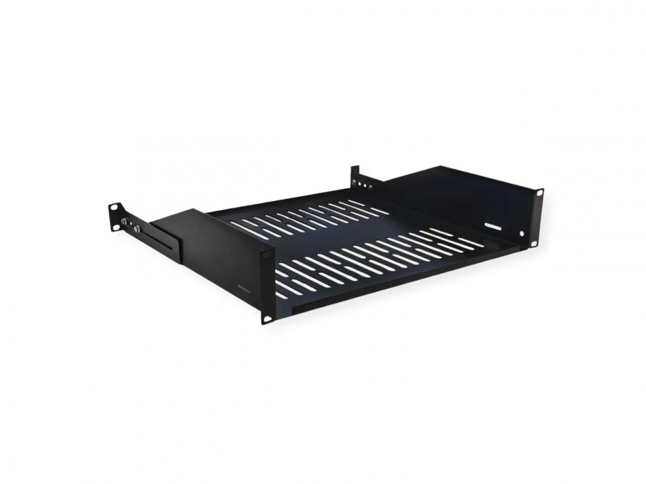 Imagine Sertar fix 440x400mm, max. 25kg 2U pentru cabinet 19" Negru, Value 26.99.0434