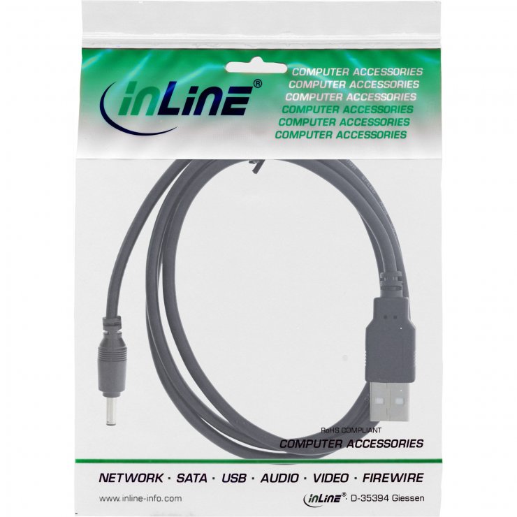 Imagine Cablu alimentare USB la DC 3.5x1.35mm 1m, InLine IL26806A