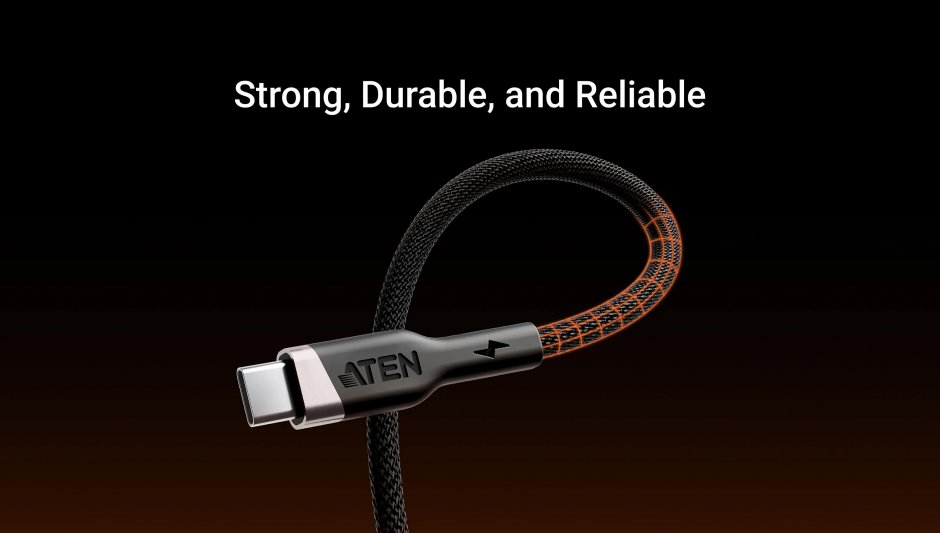 Imagine Cablu USB 2.0 type C la USB type C 240W E-Marker 2m brodat Negru, ATEN 2L-3102P240