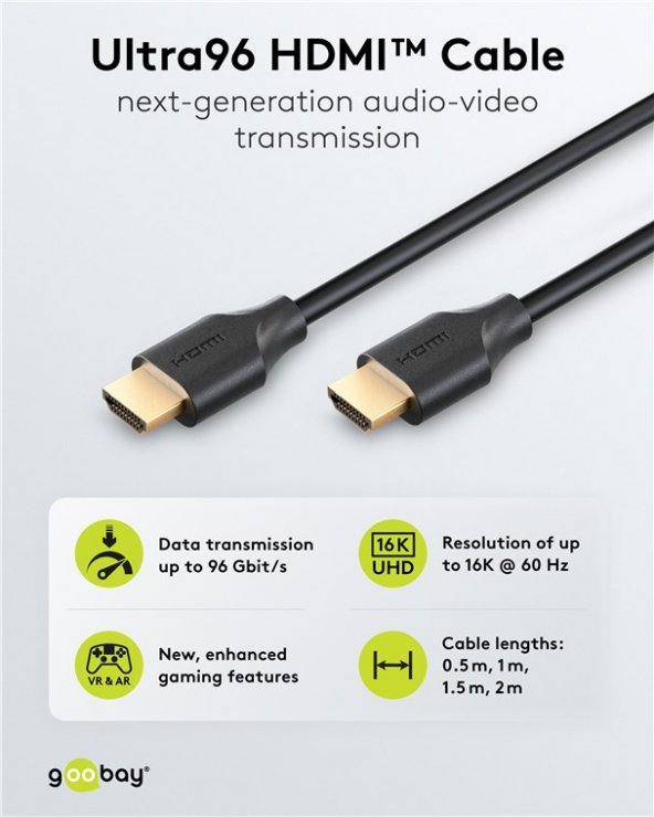 Imagine Cablu Ultra HDMI 16K60Hz/4K240Hz 2m Negru, Goobay G80094