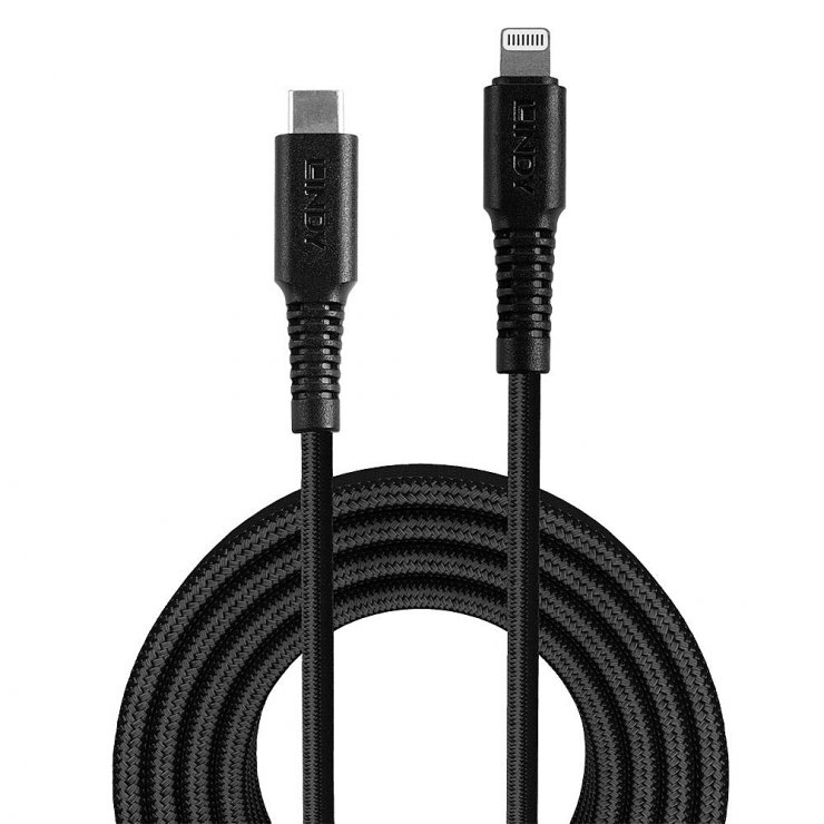 Imagine Cablu USB type C la Lightning T-T 0.5m rezistent, Lindy L31285