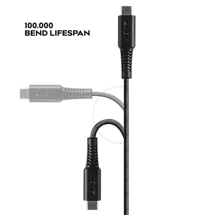 Imagine Cablu USB type C la Lightning T-T 1m rezistent, Lindy L31286