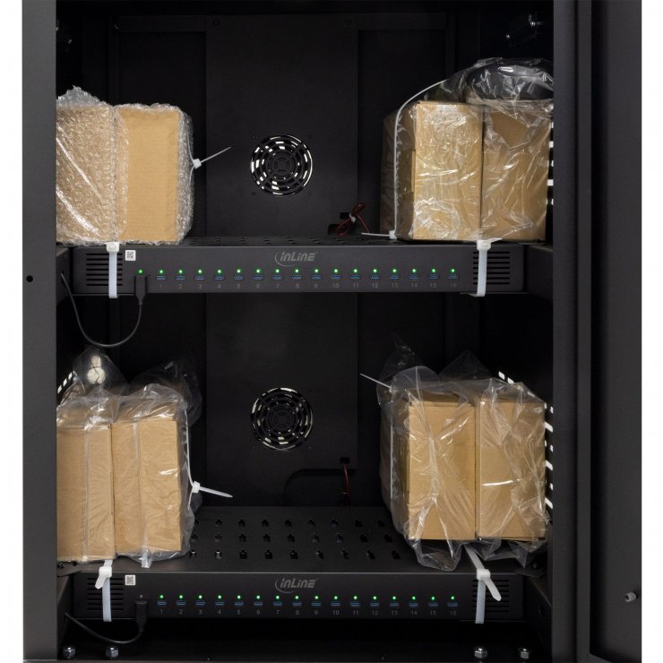 Imagine Statie de incarcare cabinet/incarcator priza 32 x USB-C 2000W PD3/QC5, InLine IL31516E