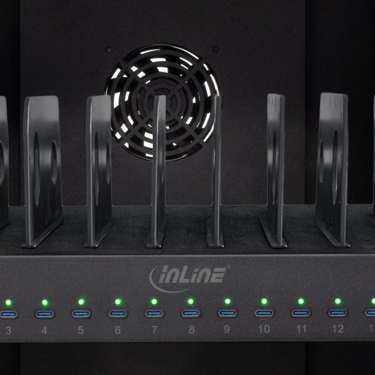 Imagine Statie de incarcare cabinet/incarcator priza 32 x USB-C 2000W PD3/QC5, InLine IL31516E