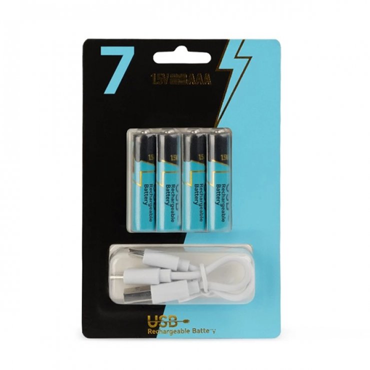 Imagine Set 4 buc acumulatori AAA 1.5V 660mWh incarcare USB type C