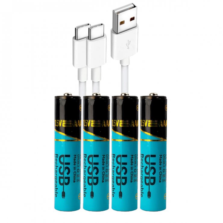 Imagine Set 4 buc acumulatori AAA 1.5V 660mWh incarcare USB type C
