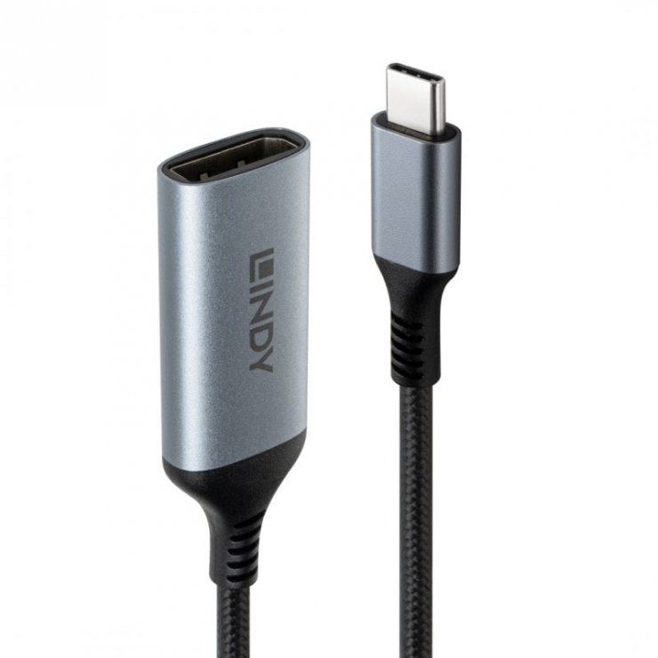 Imagine Adaptor USB type C la DisplayPort 8K60Hz/4K120Hz T-M, Lindy L43426