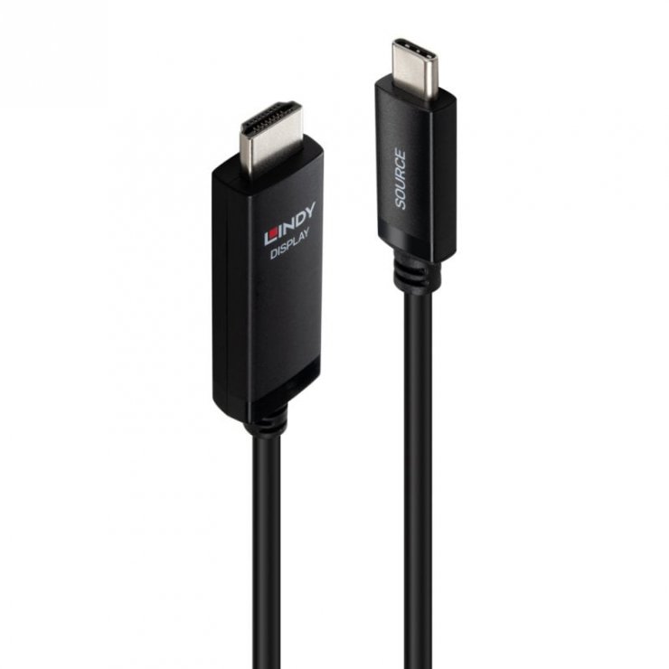 Imagine Cablu USB Type C la HDMI 8K60Hz/4K144Hz T-T 3m, Lindy L43435