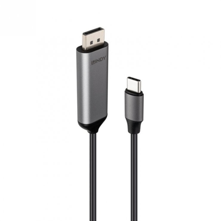 Imagine Cablu Bidirectional USB Type C la DisplayPort 8K60Hz/4K144Hz 1m, Lindy L43503