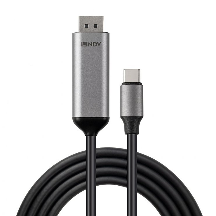 Imagine Cablu USB type C la Displayport Bidirectional 8K60Hz/4K144Hz 2m, Lindy L43504