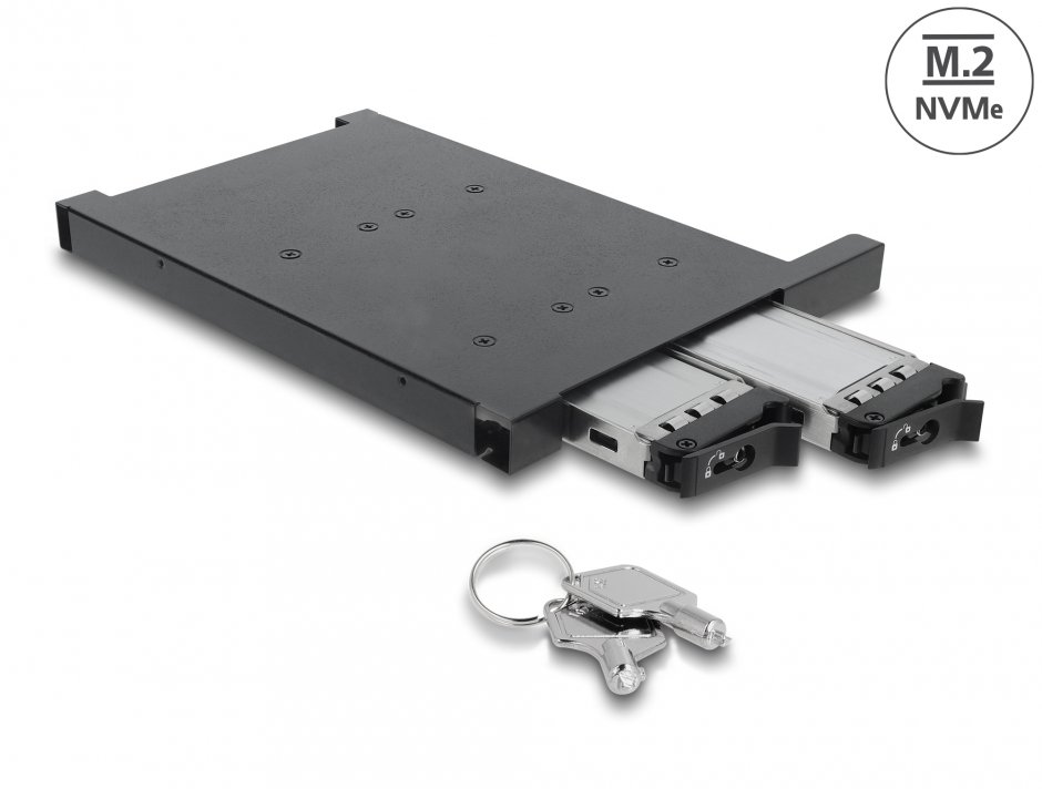 Imagine Mobile Rack pentru 2 x M.2 NMVe SSD cu SFF-8654 pentru bay 12.7mm Slim ODD, Delock 47138