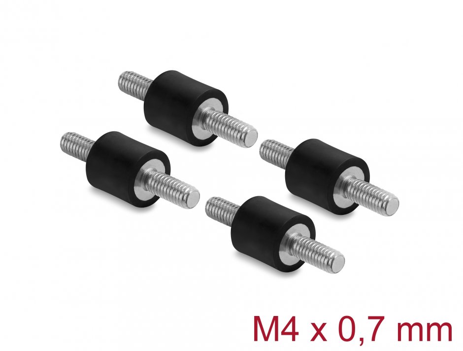 Imagine Set 4 buc amortizor vibratii M4x0.7mm/10x10mm, Delock 60798