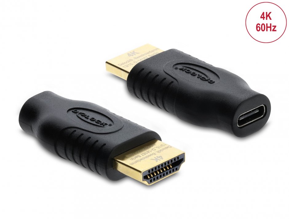 Imagine Adaptor USB Type C la HDMI (DP Alt Mode) M-T 4K60Hz cu HDR/HDCP, Delock 61075