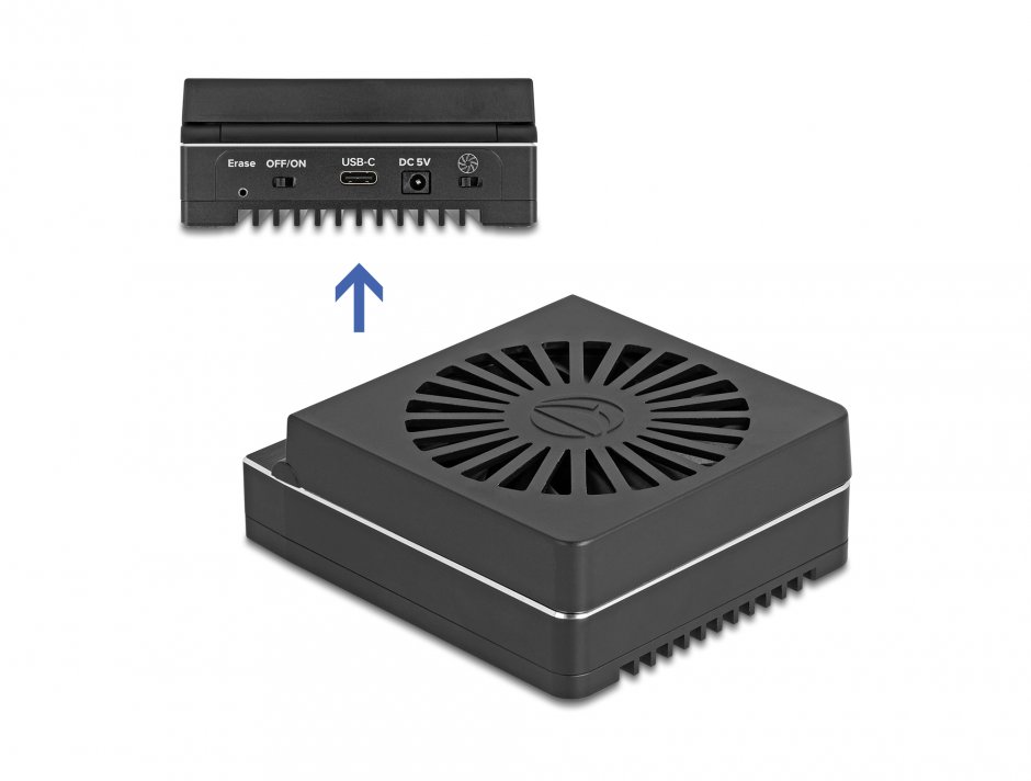 Imagine Docking station USB 20 Gbps pentru 4 x M.2 NVMe PCIe SSD cu functie Clona/Erase, Delock 64352