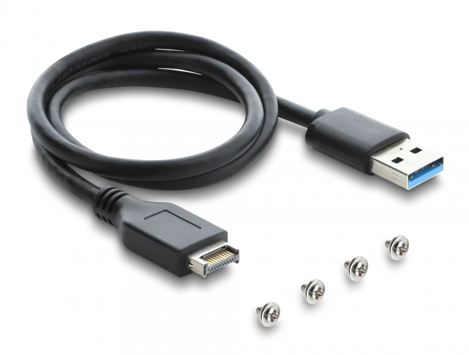Imagine Front panel 3.5" USB 10 Gbps cu 2 x USB Type C + 2 x USB-A, Delock 64369