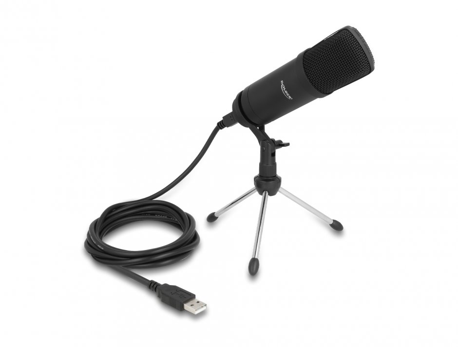 Imagine Microfon profesional USB Condenser 24 Bit / 192 kHz, Delock 66882