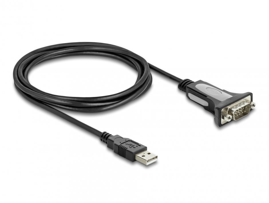 Imagine Cablu USB-A la Serial RS-232 D-Sub 9 pini 3m, Delock 66922