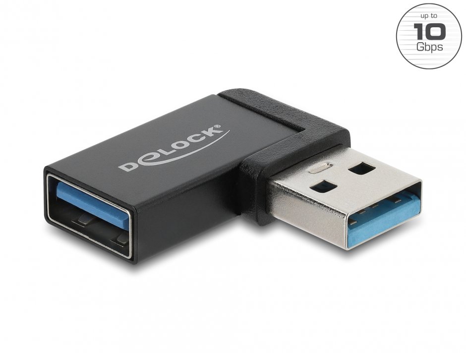 Imagine Adaptor USB-A 10Gbps unghi 90 grade T-M, Delock 67426