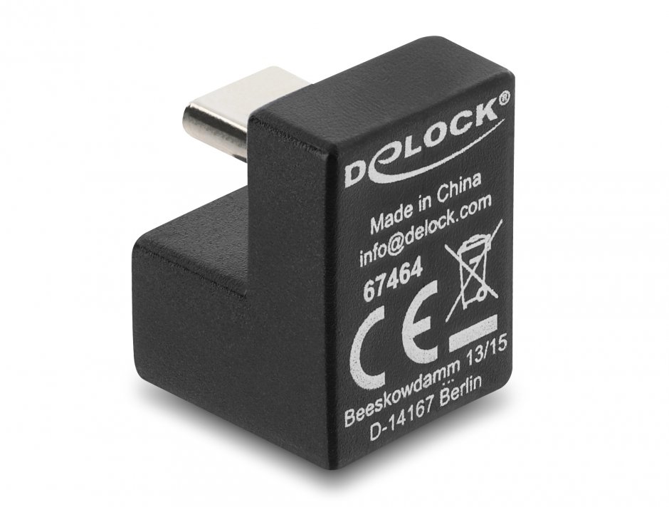 Imagine Adaptor USB-C 10 Gbps la USB-A unghi U-shaped T-M, Delock 67464