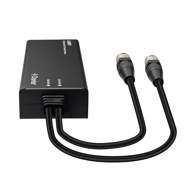 Imagine Decoder audio 2 canale XLR 3 pini la Dante, Lindy L70619