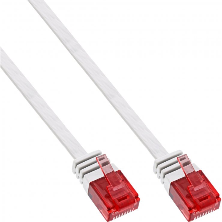 Imagine Cablu de retea RJ45 flat Cat.6 UTP 10m Alb, InLine IL71600W