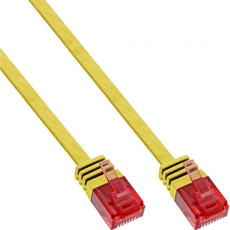 Imagine Cablu de retea RJ45 flat Cat.6 UTP 10m Galben, InLine IL71600Y