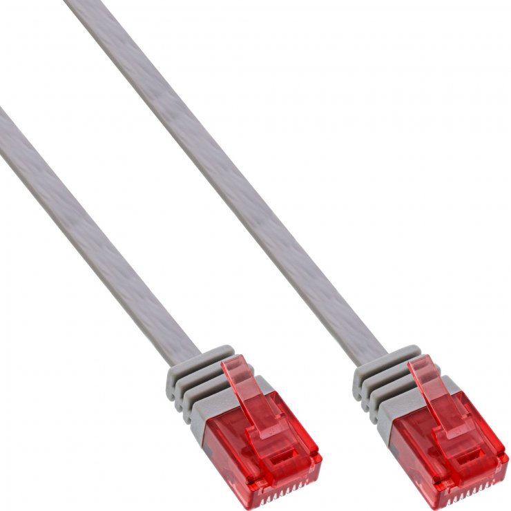Imagine Cablu de retea RJ45 flat Cat.6 UTP 10m Gri, InLine IL71600