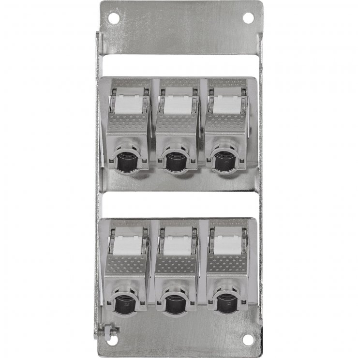Imagine Cutie cu 6 x keystone Cat.6A montare perete/DIN rail, InLine IL76203O