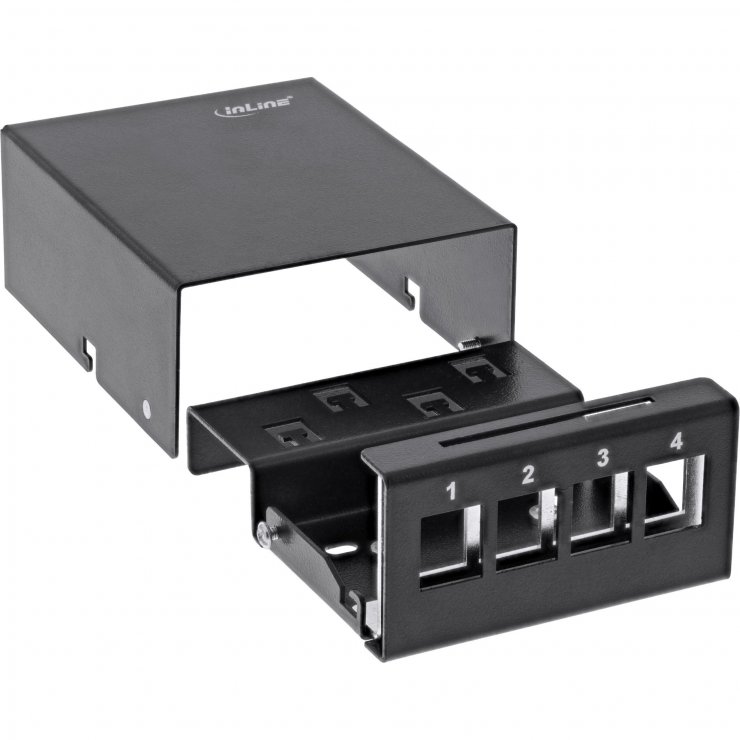 Imagine Carcasa keystone 4 x RJ45 metal Negru, Inline IL76264S