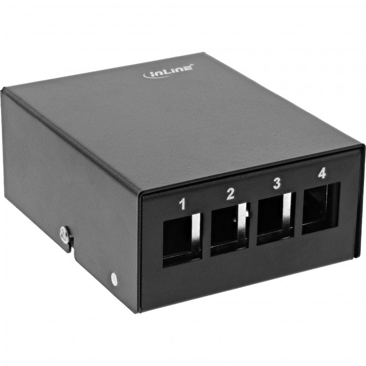Imagine Carcasa keystone 4 x RJ45 metal Negru, Inline IL76264S