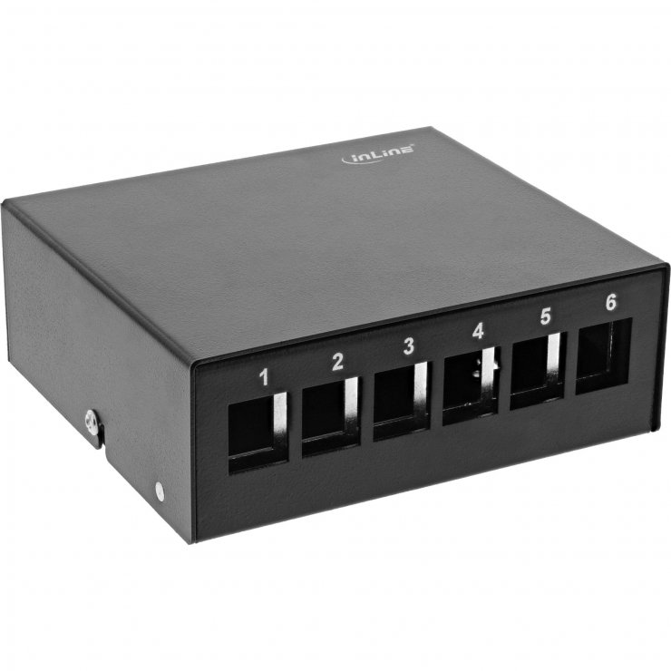 Imagine Carcasa keystone 6 x RJ45 metal Negru, Inline IL76266S