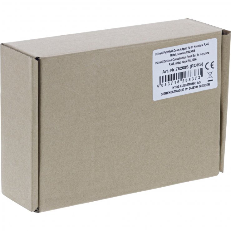 Imagine Carcasa keystone 8 x RJ45 metal Negru, Inline IL76268S