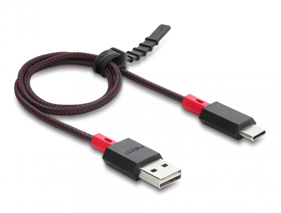 Imagine Cablu EASY-USB 2.0-A la USB Type C T-T 2m Negru, Delock 81543