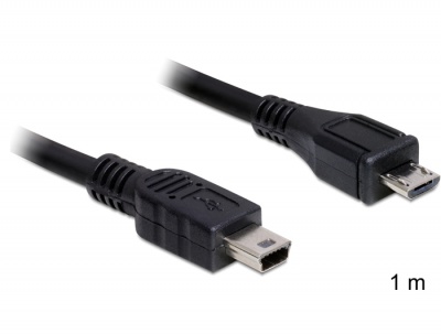 Imagine Cablu USB de la micro USB-B la mini USB T - T 1m, Delock 83177