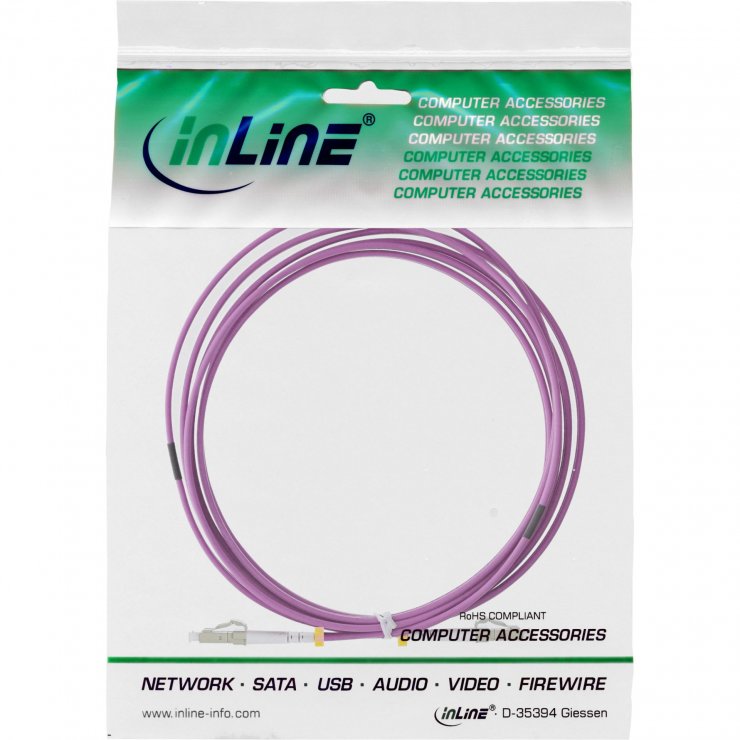 Imagine Cablu fibra optica LC-LC OM4 Duplex Multimode 3m, InLine IL88543P