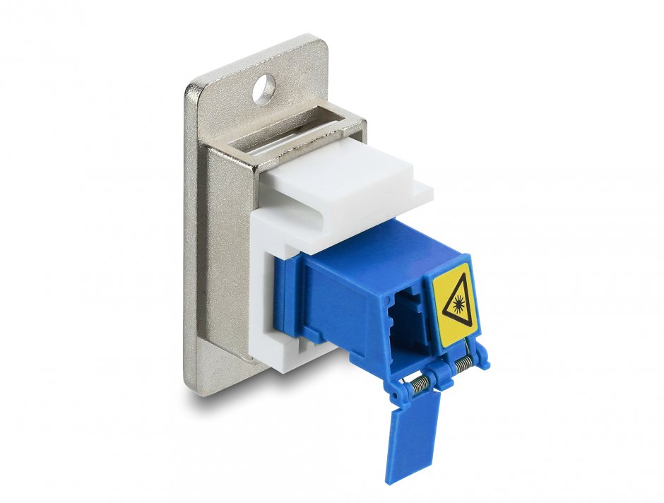 Imagine Modul fibra optica LC Duplex M-M montare panou Alb/albastru, Delock 91096
