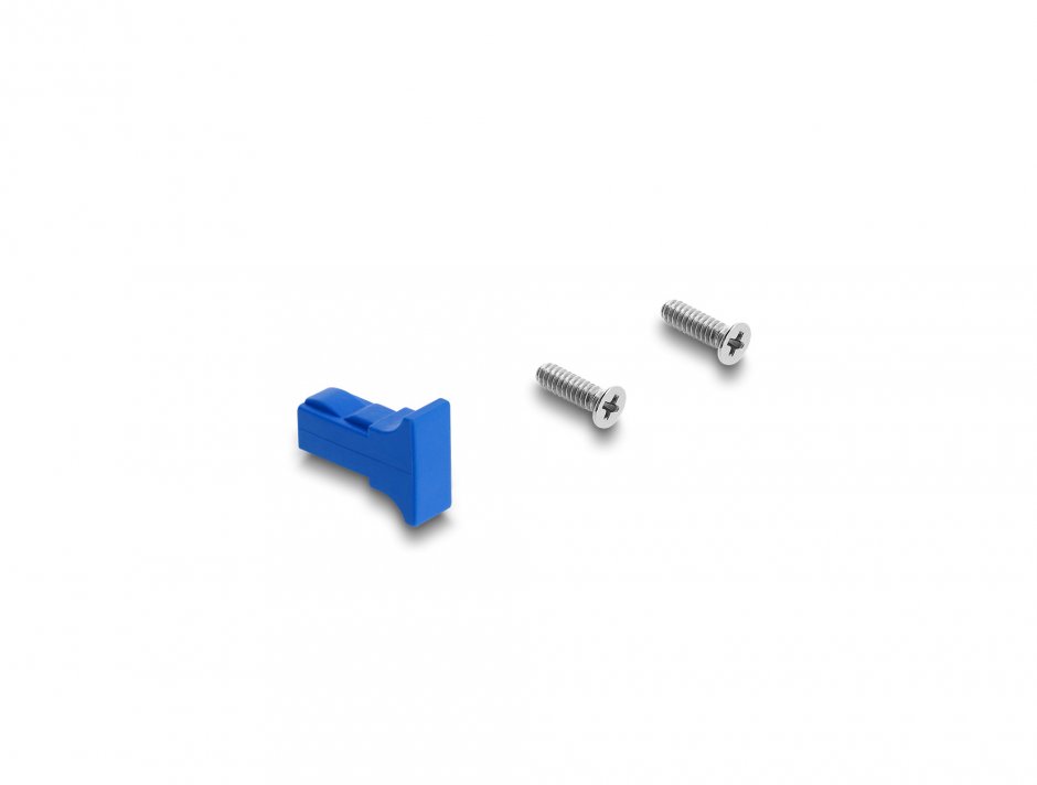 Imagine Modul fibra optica SC Simplex M-M montare panou cu laser protection flip Alb/albastru, Delock 91106