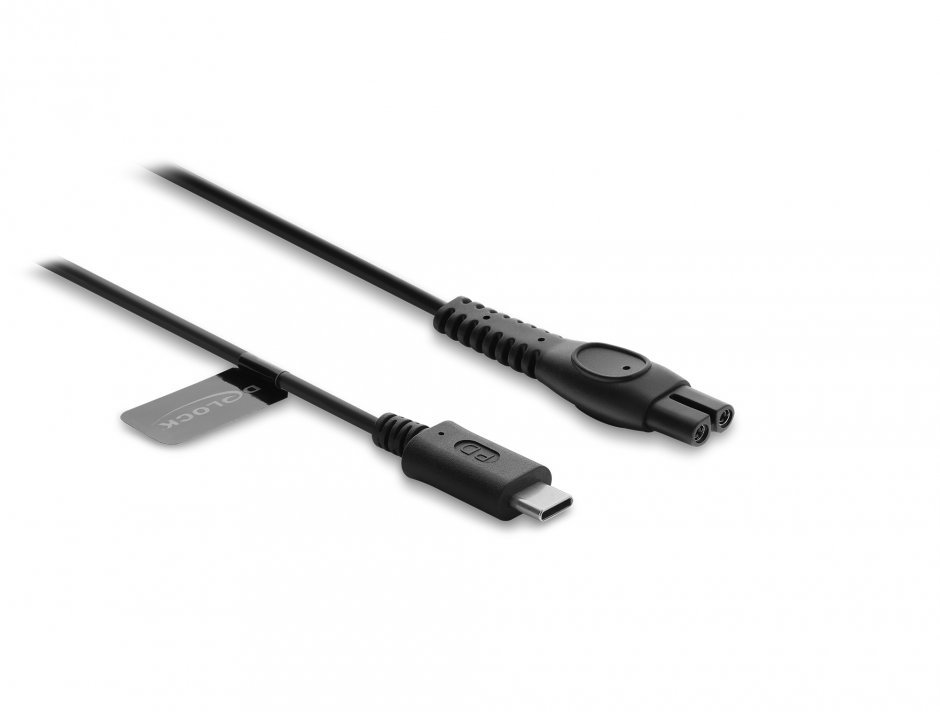 Imagine Cablu de alimentare USB type C 5V pentru aparate de ras electrice Philips QP2724, QP2834, QP1924, MG9520 1m, Delock 91793